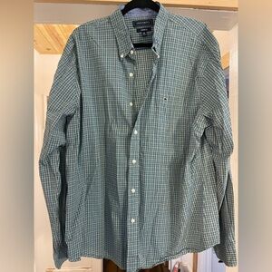 Crown & Ivy Blue and Green Plaid Button Down Shirt